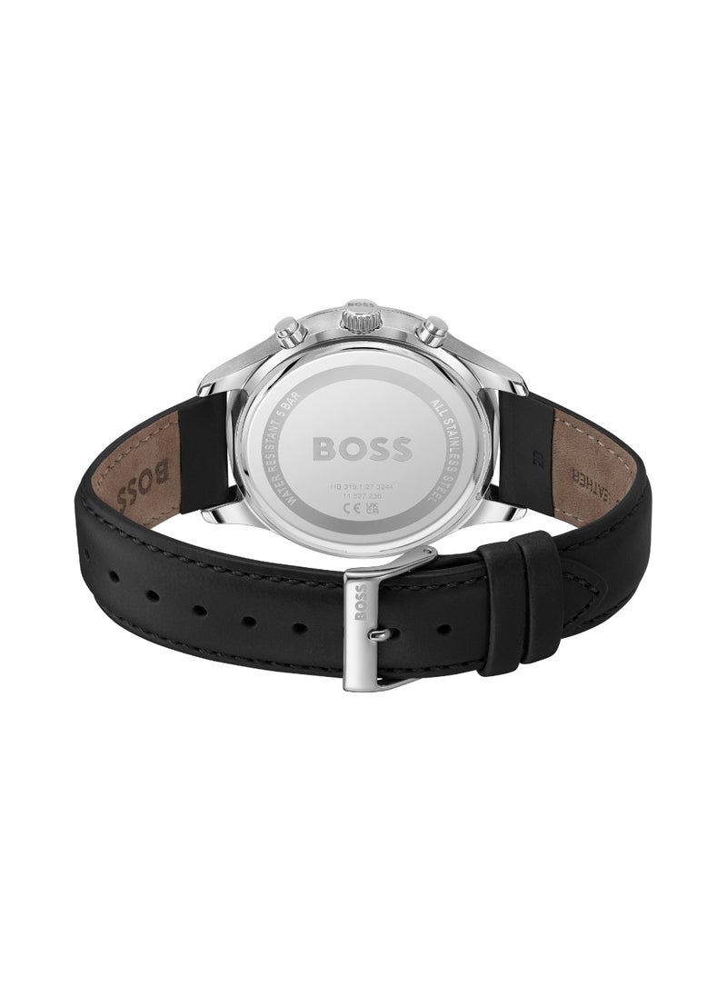 HUGO BOSS Round Chronograph Men's Blue Case Watch - 1514156  - Image 3