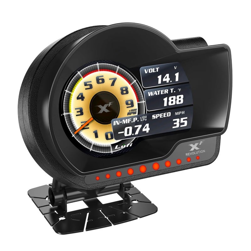 Lufi XF OBD2 gague Display, Boost Gauge, Water Temperature Meter, Vehicle Electronic Combination Instrument Cluster, not Suitable for Pure Electric Vehicles - Image 1