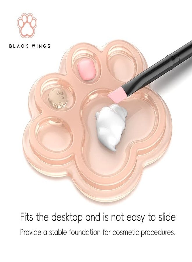 BLACK WINGS Blackwings Multi-Use Silicone Palette for Makeup, Nail Art, Lashlift & Painting, Cat's Paw Design Style, Reusable Blending Board with Customizable Zones, Portable & Easy Clean for Professionals/DYI - Image 2