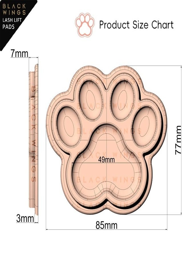 BLACK WINGS Blackwings Multi-Use Silicone Palette for Makeup, Nail Art, Lashlift & Painting, Cat's Paw Design Style, Reusable Blending Board with Customizable Zones, Portable & Easy Clean for Professionals/DYI - Image 5