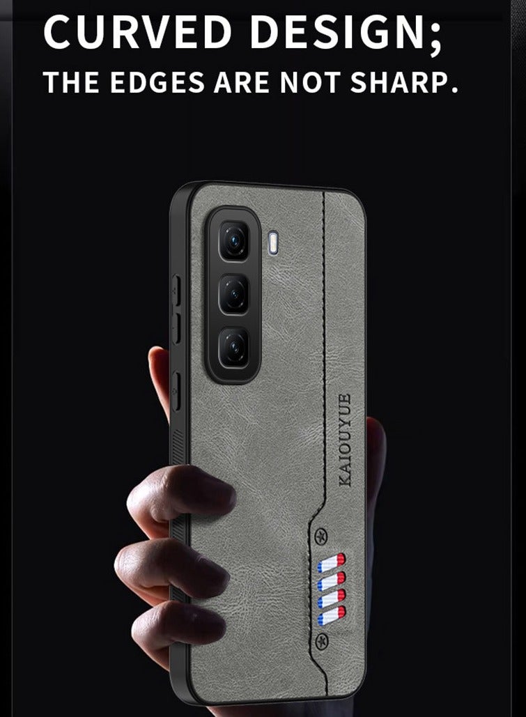 Leather Case for Infinix HOT 60, Soft Ultra Thin Retro Cover with Camera Protection Anti Fall Cover - Image 3