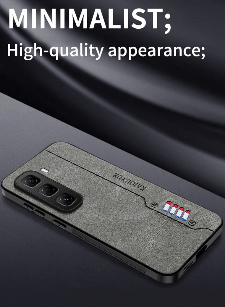 Leather Case for Infinix HOT 60, Soft Ultra Thin Retro Cover with Camera Protection Anti Fall Cover - Image 5