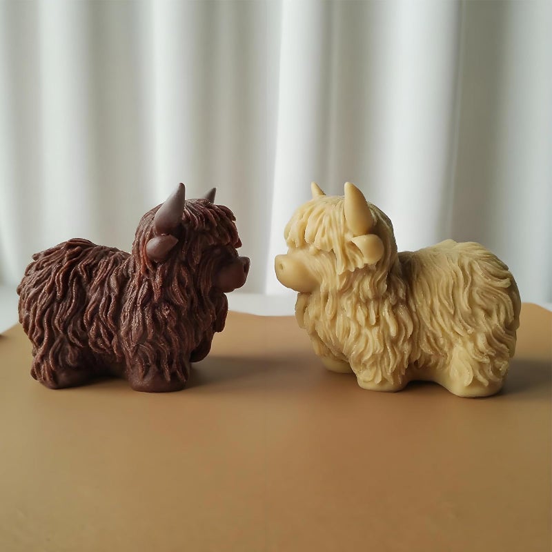 Japleed Highland Cow Shape Silicone Molds for Resin Candle Soap, 3D Cow Animal Candle Molds for Candle Making, Unique Fondant Chocolate Cake Decorating Mold, Epoxy Casting Clay Mold DIY Craft Decor - Image 4
