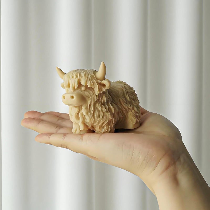Japleed Highland Cow Shape Silicone Molds for Resin Candle Soap, 3D Cow Animal Candle Molds for Candle Making, Unique Fondant Chocolate Cake Decorating Mold, Epoxy Casting Clay Mold DIY Craft Decor - Image 5