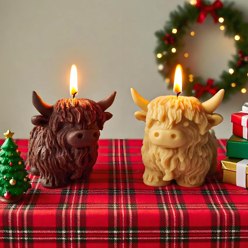 Japleed Highland Cow Shape Silicone Molds for Resin Candle Soap, 3D Cow Animal Candle Molds for Candle Making, Unique Fondant Chocolate Cake Decorating Mold, Epoxy Casting Clay Mold DIY Craft Decor - Image 2