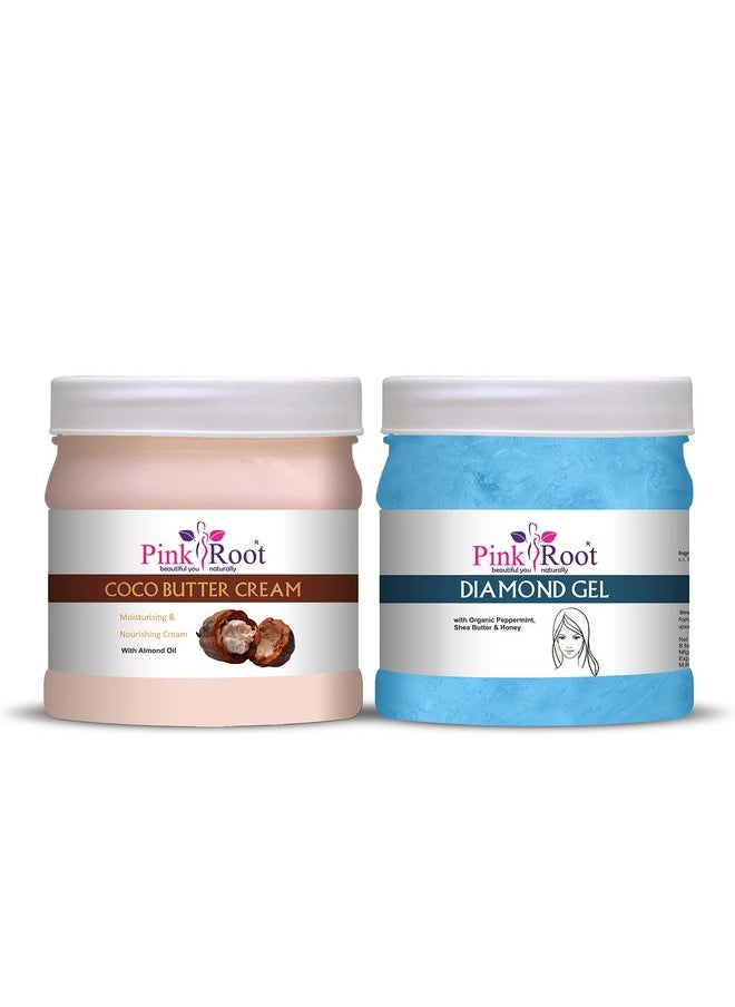 Pink Root Pink Root Cocoa Butter Cream 500gm with Diamond Gel 500gm  - Image 1