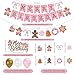 K KUMEED Pink Gingerbread Man Decorations Christmas Merry Birthday Banner Cute Candy House Cake Topper Latex Balloons for Boys Girls Merry Birthday Party Supplies Baby Shower - Image 4