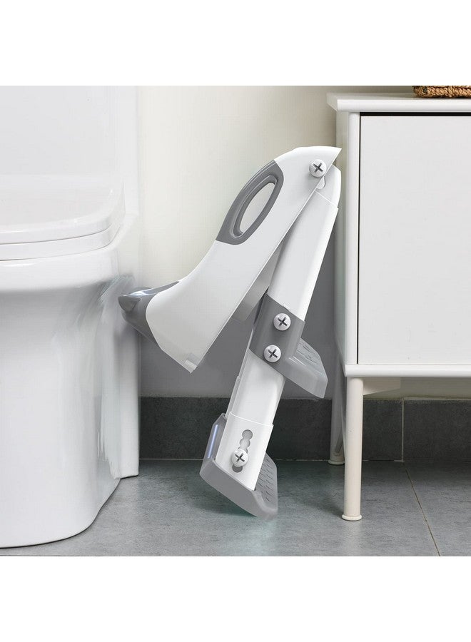 SKYROKU Toilet Potty Training Seat With Step Stool Ladder Toddler Potty Seat For Kids And Toddler Boys Girls Splash Guard And Safety Handles (Grey) - Image 5