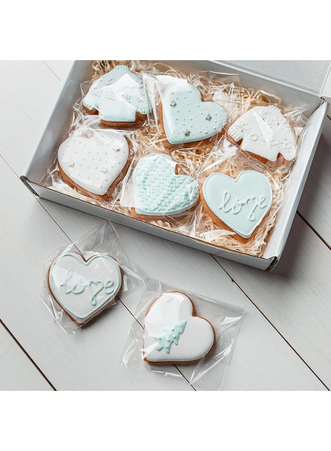 100 كيس بلاستيك شفاف قابل لإعادة الإغلاق قابل للغلق ذاتي الإغلاق لتعبئة المقرمشات والهدايا والمنتجات، 4 × 5 بوصة (10 * 12 سم) - Image 5