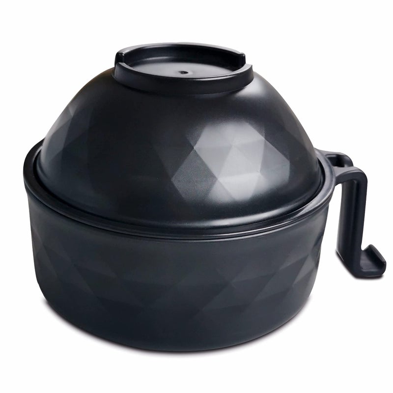 Layron Ramen Cooker Ramen Bowl Set with Chopsticks 33oz Microwave Noodle Bowl College Dorm Room Essentials for Girls for Boys Apartment Essentials-Black - Image 2