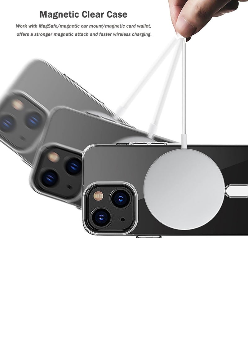 دبليو تيك حزمة حماية 3 في 1 لهاتف آبل آيفون 14 5G 2022: غطاء شفاف فائق مضاد للصدمات مع ماجسيف، واقي شاشة مات نهائي للخصوصية، وواقي عدسة الكاميرا بحماية 360، تركيب سهل - شفاف/أسود - Image 4