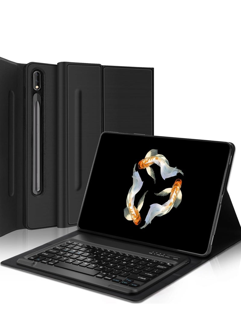 ELTRAZONE 2022 Samsung Galaxy Tab S9 Ultra 2023/S8 Ultra Keyboard Protective Case | 14.6 Inch Slim Smart Cover with S Pen Holder | Multi-Use Bluetooth Keyboard for Galaxy Tab S9 Ultra  Stylish & Durable Black Protective Case - Image 1