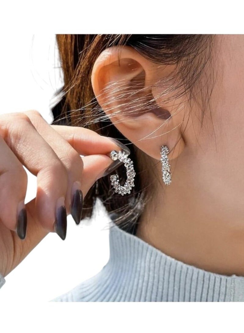 New Fashion Rhinestone Design Decorative Earrings Daily Use - Image 1