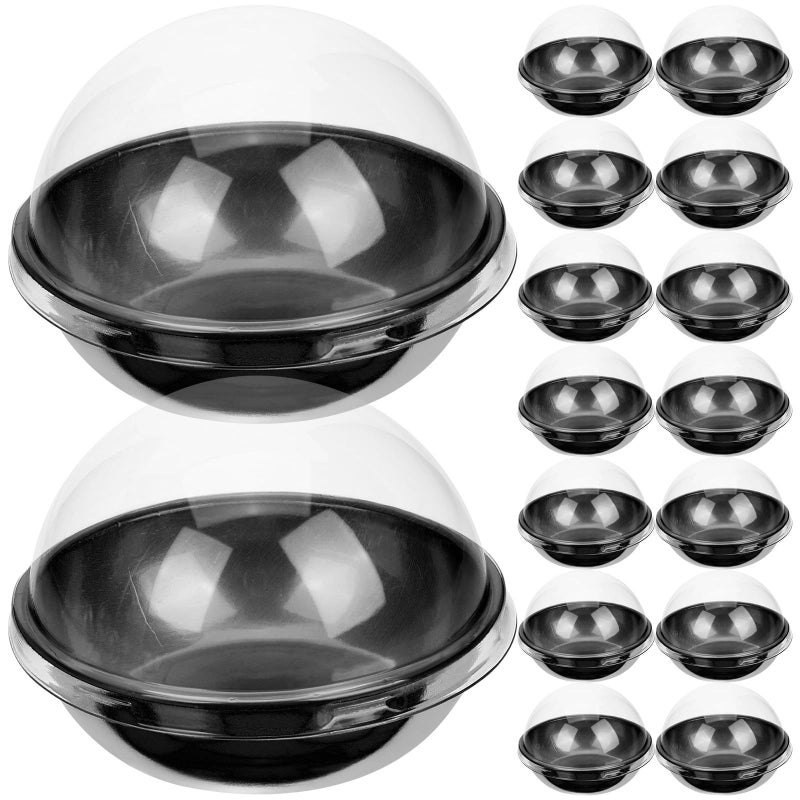 Garneck 50 Pack Black Mini Dome Dessert Containers With Lids For Muffins Cupcakes - Image 2