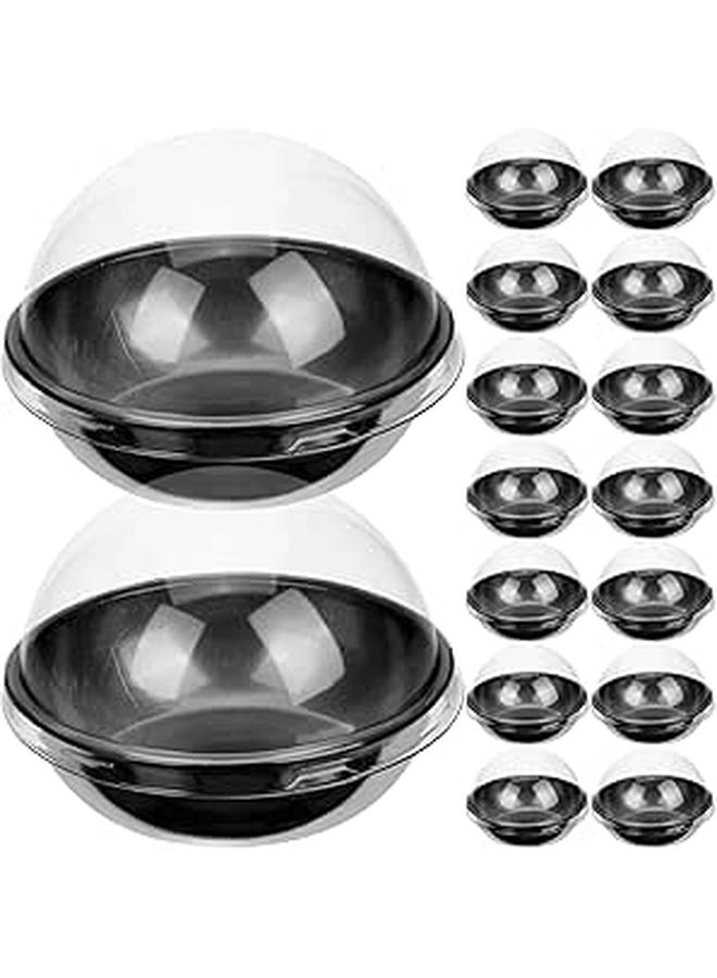 Garneck 50 Pack Black Mini Dome Dessert Containers With Lids For Muffins Cupcakes - Image 1