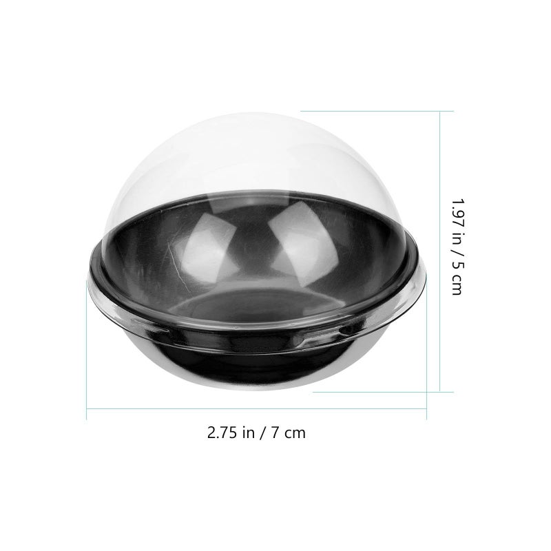 Garneck 50 Pack Black Mini Dome Dessert Containers With Lids For Muffins Cupcakes - Image 3