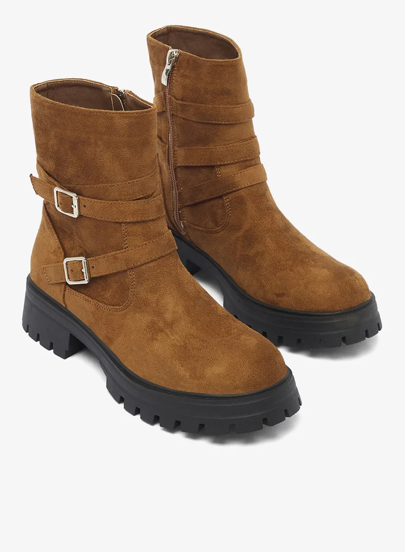 Ella BROWN Chunky Sole Ankle Boots for Women | Best Price UAE