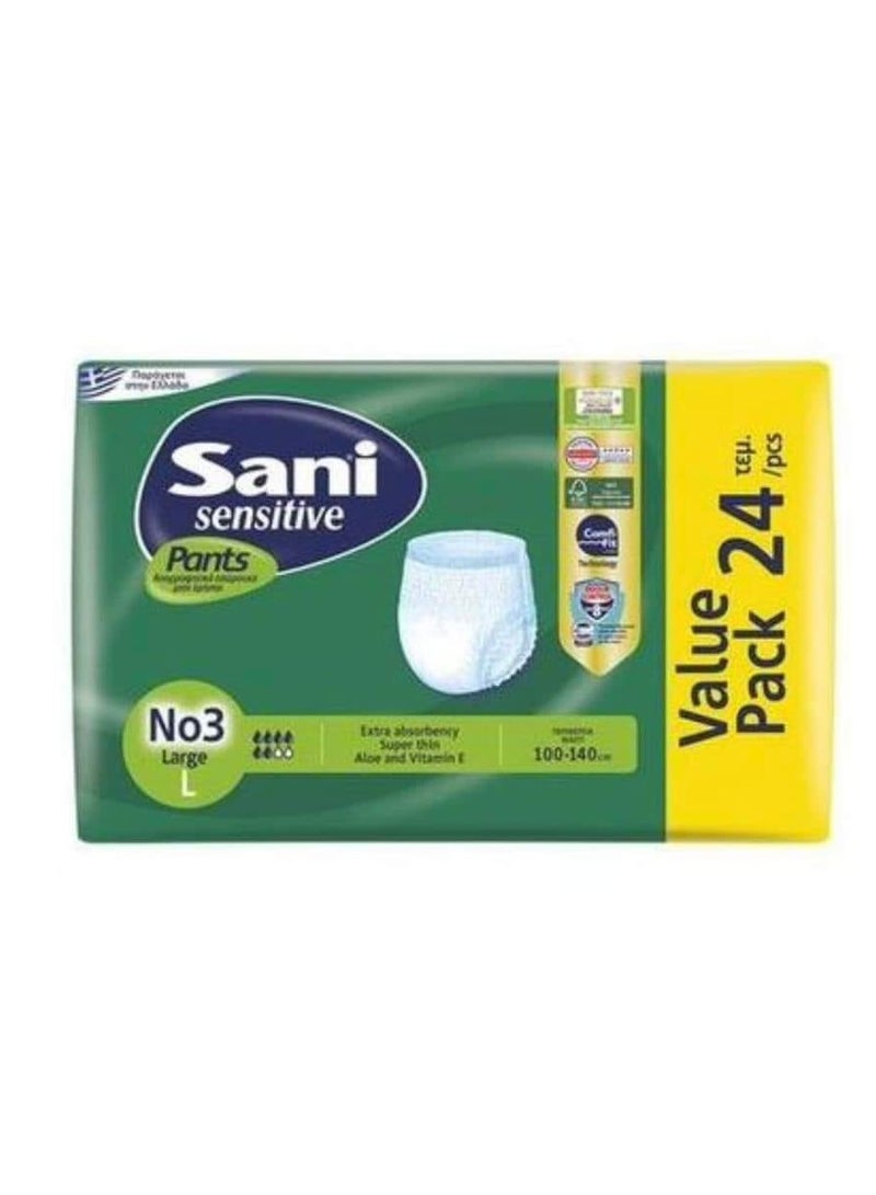 Sani Sensitive Sani Large Diapers 24 Pieces Adult Elastic Shorts