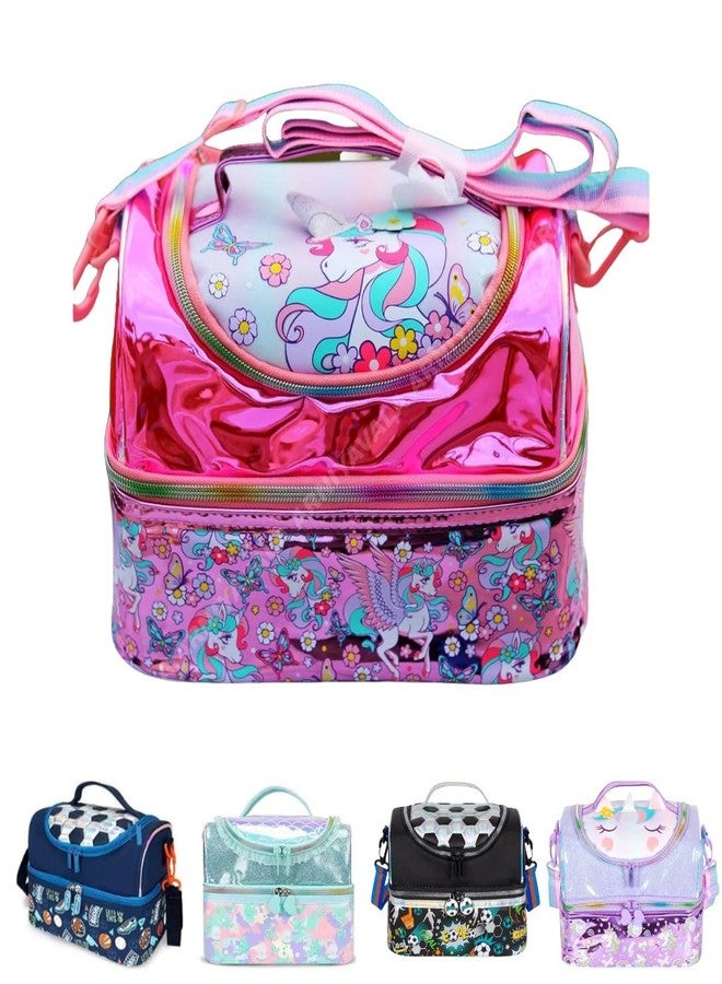 JERN Lunch Bag for Kids, Girls, Boys, Toddlers and Teens - Thermal Insulated School and Travel Bag with Water Bottle and Lunch Box Holder, Adjustable Strap (1, Pink) - Image 1