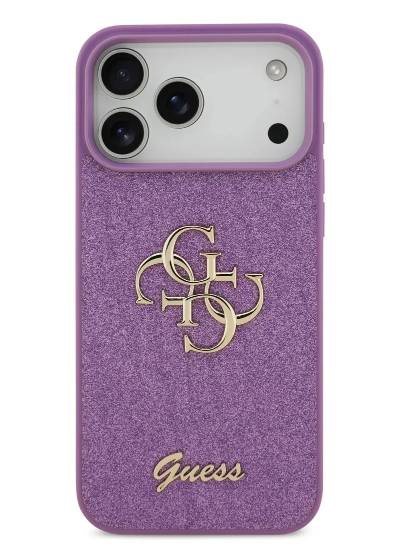GUESS iPhone 17 Pro Max Case PU Glitter Cover With Big 4G Metal Logo - Lilac