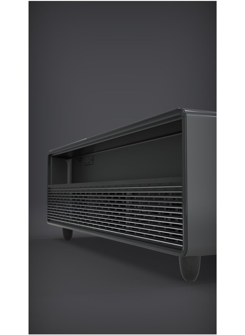 Star Track 135L Smart Touch Table Fridge with Bluetooth Speaker, Wireless & USB Charging, Dual Cooling Zones, LED Temperature Display, Silent Compressor Cooling, Stylish Black Mini Bar Table Refrigerator – ST-TMT-135L