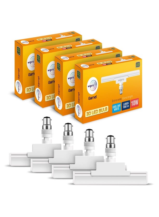 Wipro 10W 3D LED Bulb(Pack of 4), White, Standard (N11011_4, B22D) - Image 1
