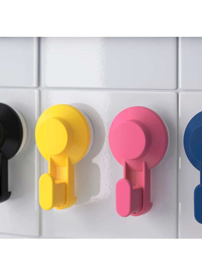 Hook with Suction Cup – Pack of 4 Mixed Colours | Easy-Install Bathroom Accessory  - Image 2