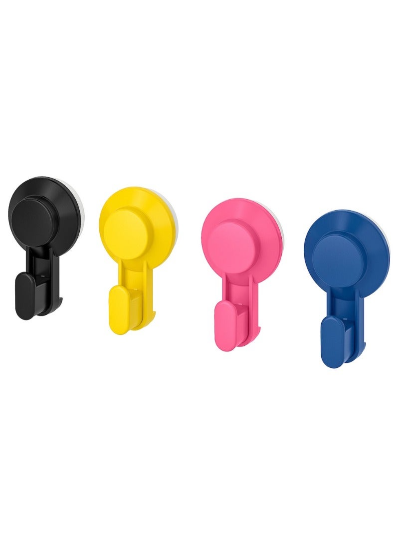 Hook with Suction Cup – Pack of 4 Mixed Colours | Easy-Install Bathroom Accessory  - Image 1