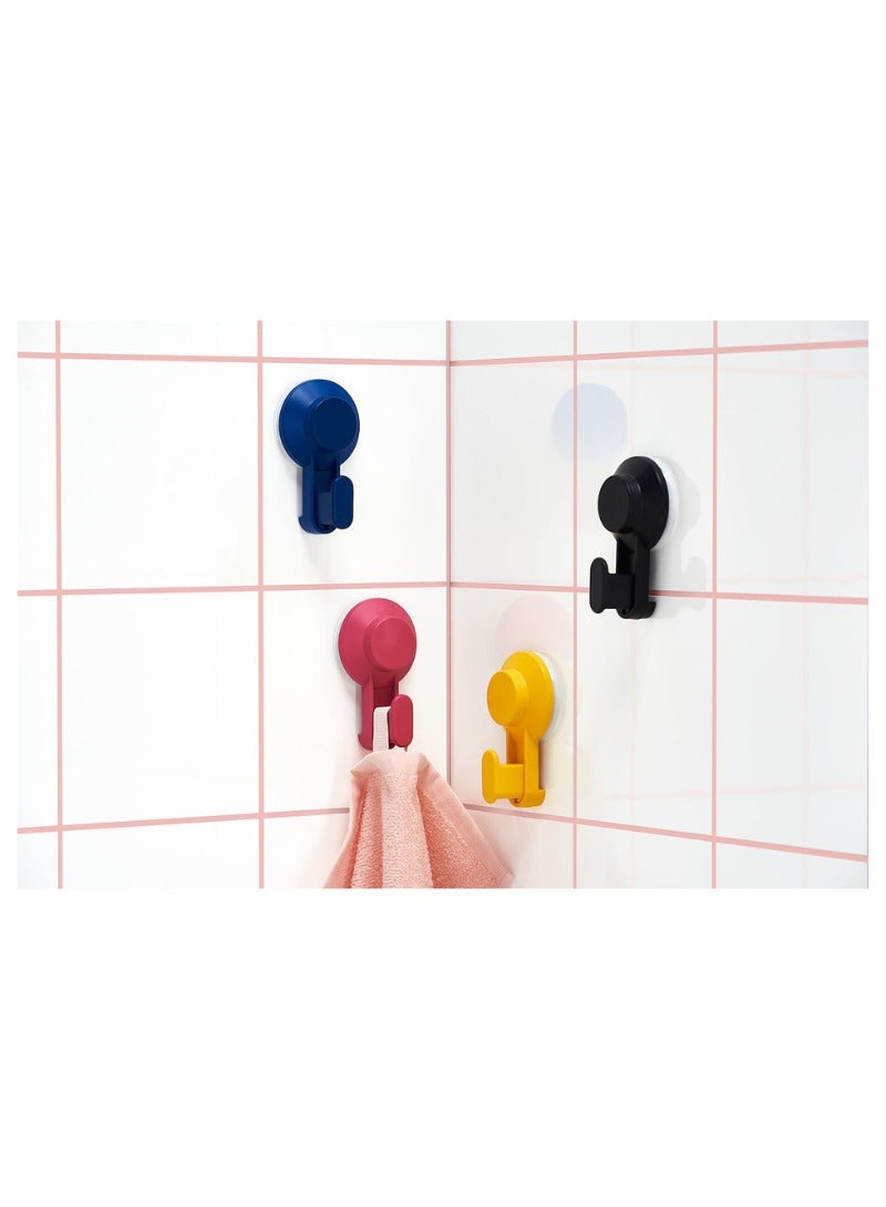 Hook with Suction Cup – Pack of 4 Mixed Colours | Easy-Install Bathroom Accessory  - Image 4