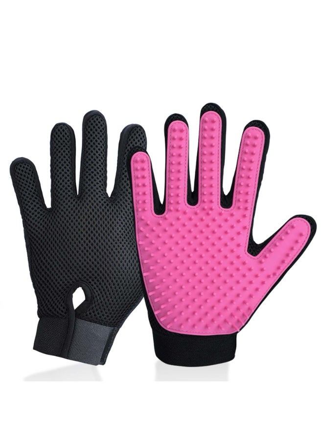 1 Pair Of Upgraded Pet Grooming Gloves - Gentle Hair Removal Brush Gloves - Efficient Pet Hair Removal Gloves - Enhanced Five Finger Design - Perfect For Dogs And Cats, Suitable For Both Long And Short Hair - One Size Fits All - Image 1