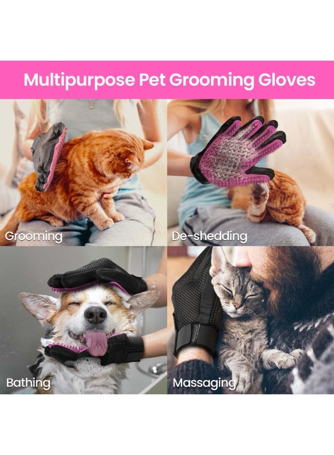 1 Pair Of Upgraded Pet Grooming Gloves - Gentle Hair Removal Brush Gloves - Efficient Pet Hair Removal Gloves - Enhanced Five Finger Design - Perfect For Dogs And Cats, Suitable For Both Long And Short Hair - One Size Fits All - Image 5