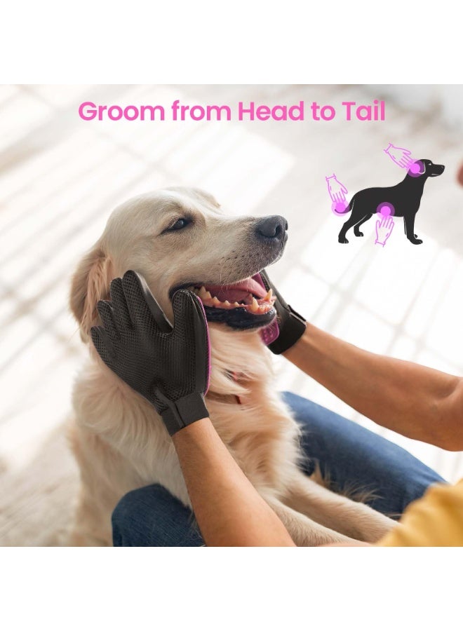 1 Pair Of Upgraded Pet Grooming Gloves - Gentle Hair Removal Brush Gloves - Efficient Pet Hair Removal Gloves - Enhanced Five Finger Design - Perfect For Dogs And Cats, Suitable For Both Long And Short Hair - One Size Fits All - Image 4