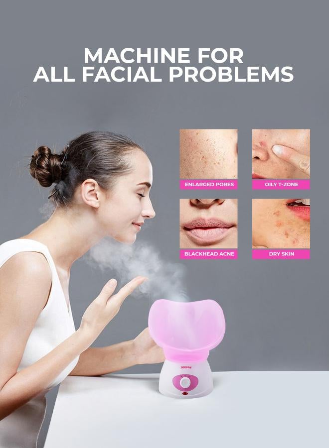 GEEPAS Facial Steamer, 40ml Capacity, 2 Speed, GFS8701, Includes 1pc Face Mask, Nose Mask, Measuring Cup, Steamer for Face, Nose, Cold, Etc Pink/White - Image 3