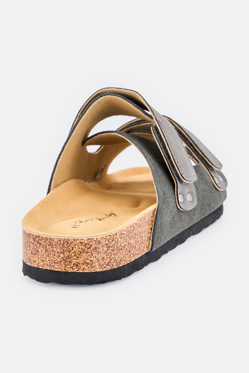 English Laundry Men Slip On Cork Sandal, Dark Grey - Image 3