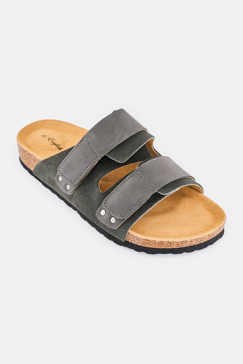 English Laundry Men Slip On Cork Sandal, Dark Grey - Image 1