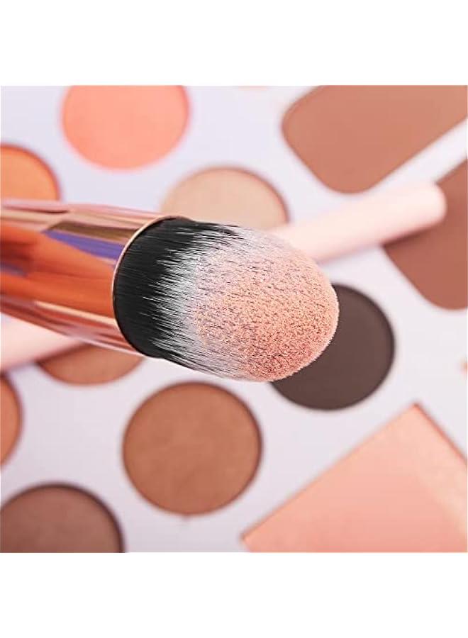 BWSJ 16  Makeup Brushes Set with Eyebrow Razor for Blending Foundation Powder Eye Shadow Concealer in Pink Color - Image 3