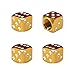 MUQIDA 4PCS Dice Style Tire Valve Stem Caps Aluminum Dice Automotive Tire Air Valve Stem Covers Airtight Tyre Dust Caps for Auto Bike SUV Trucks Motorcycles Car Accessories Golden - Image 2
