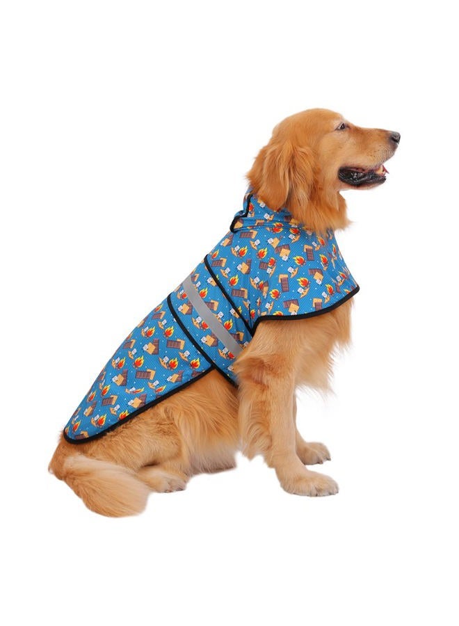 HDE Dog Raincoat Hooded Slicker Poncho for Small to X-Large Dogs and Puppies Happy Camper - L - Image 1