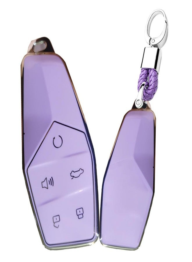 TECART Soft TPU Key Case Key Shell Fit for MG ONE 2022 Key Fob Cover Key Accessories 5 Button Key Cover Purple - Image 1