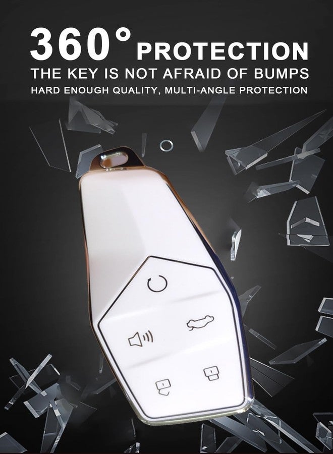 TECART Soft TPU Key Case Key Shell Fit for MG ONE 2022 Key Fob Cover Key Accessories 5 Button Key Cover Purple - Image 4