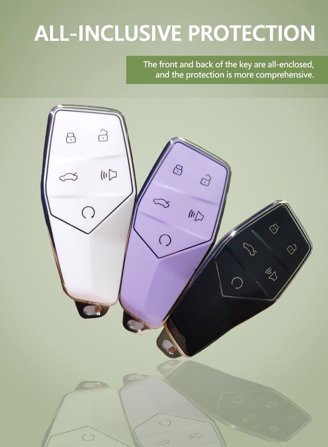 TECART Soft TPU Key Case Key Shell Fit for MG ONE 2022 Key Fob Cover Key Accessories 5 Button Key Cover Purple - Image 5
