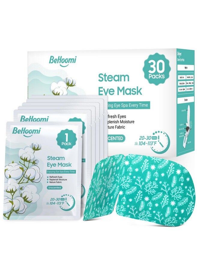 BeHoomi 30Packs Steam Eye Mask For Sleeping Disposable Heated Eye Masks Self Heating Warm Compress For Eyes Sleep Mask For For Home Spa Office Travel Unscented  - Image 1