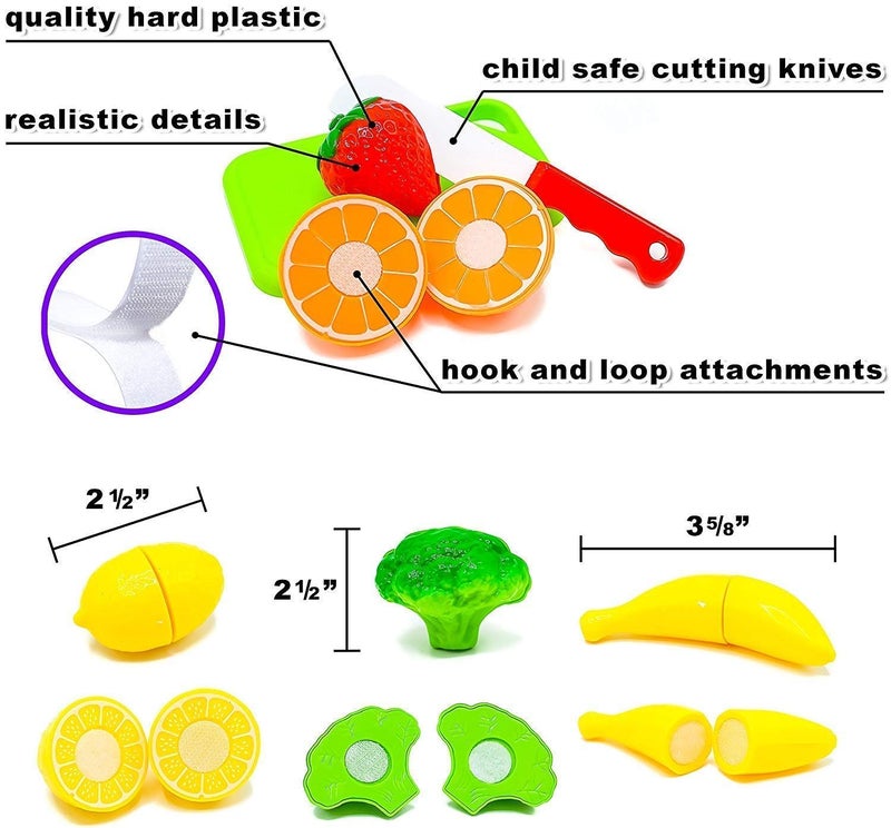 Webby Realistic Sliceable Fruits Cutting Play Toy, (9 Pieces, Multicolor) - Image 4
