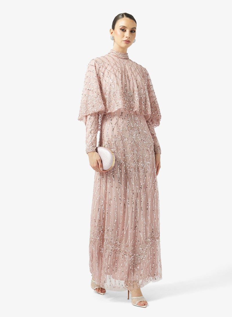 MARYISA Embellished High Neck Maxi Dress - Image 5