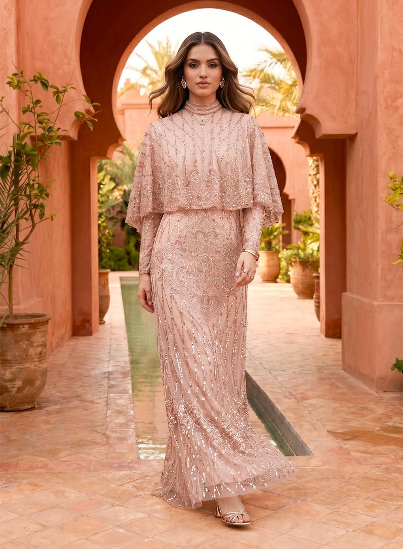 MARYISA Embellished High Neck Maxi Dress - Image 1
