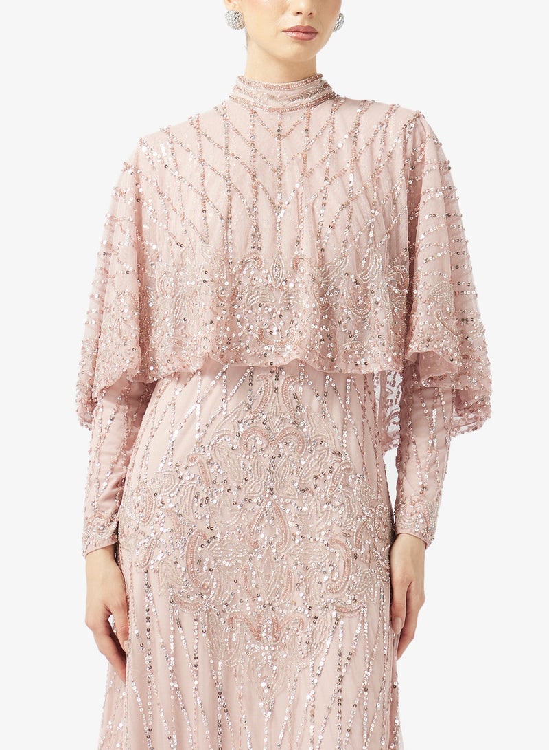 MARYISA Embellished High Neck Maxi Dress - Image 4