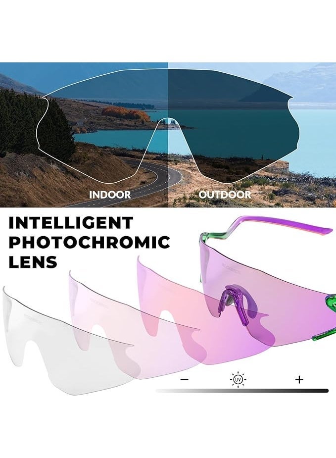 ROCKBROS Photochromic Cycling Glasses for Men Women, 24g Unique Temples & Raised Frame, UV400 Bike  Glasses - Image 4