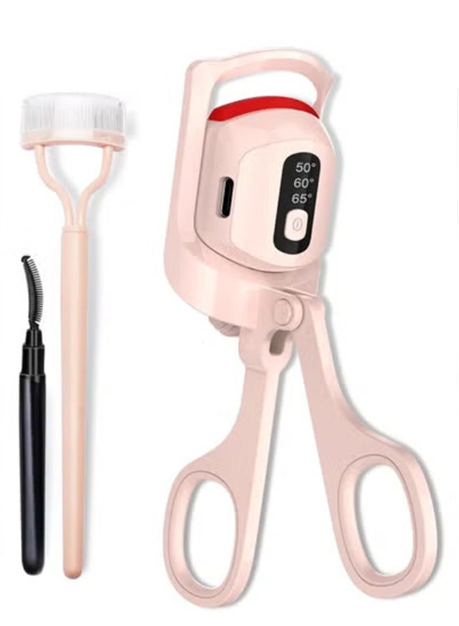 general Heated Eyelash Curler, Temperature Display Heated Lash Curler with Separator Tool and Brush, 3 Heating Modes Rechargeable Electric Eyelash Curler for Stunning Lashes in Minutes (Pink) - Image 1
