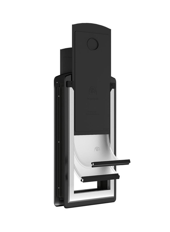 MAVRICFLEX Cat Door for Door, All-Stainless Steel Frame Cat Door with Double Soft Flaps and 2 Sliding ABS Panels for Doors, Easy to Install, Perfect for Cats and Small Dogs Under 15 LBS, Black - Image 1