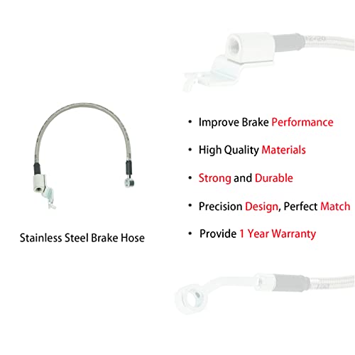 Marsram Stainless Steel Braid Extended Hydraulic Front Brake Lines Fit 1990-1995 Wrangler YJ | 26 Inch | 52006473 52006472 - Image 2